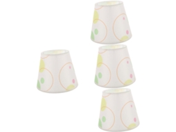 Conjunto De 4 Peças - Acessório Decorativo Cilíndrico Para Luminária De Mesa Em Tecido
