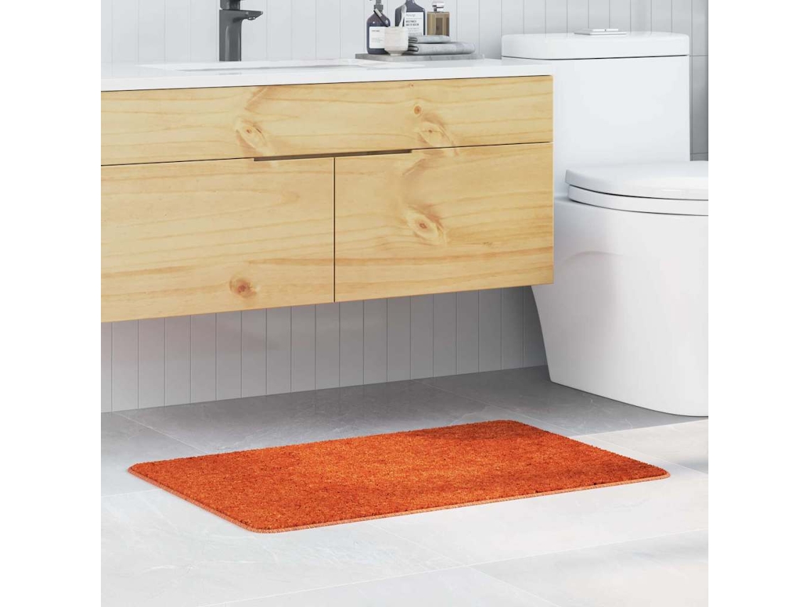 Vidaxl Tapete De Banho Antiderrapante Laranja 60 X 90 Cm Pp