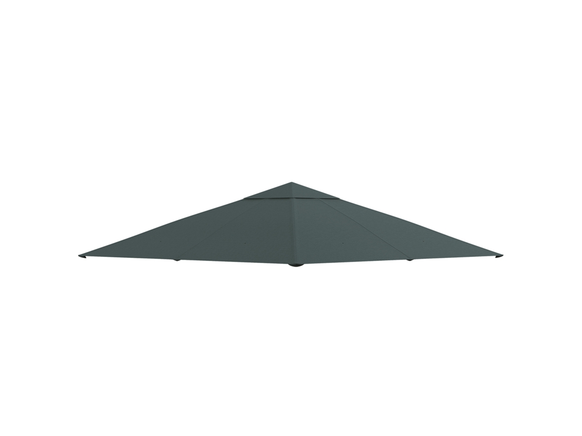 Cobertura Gazebo 3x3m Poliéster Cinza Escuro Substituição Exterior VOLTEDGE