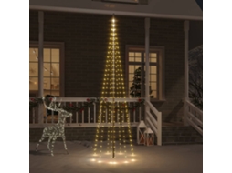 Vidaxl Árvore De Natal Mastro De Bandeira 310 Leds 300cm Branco Quente