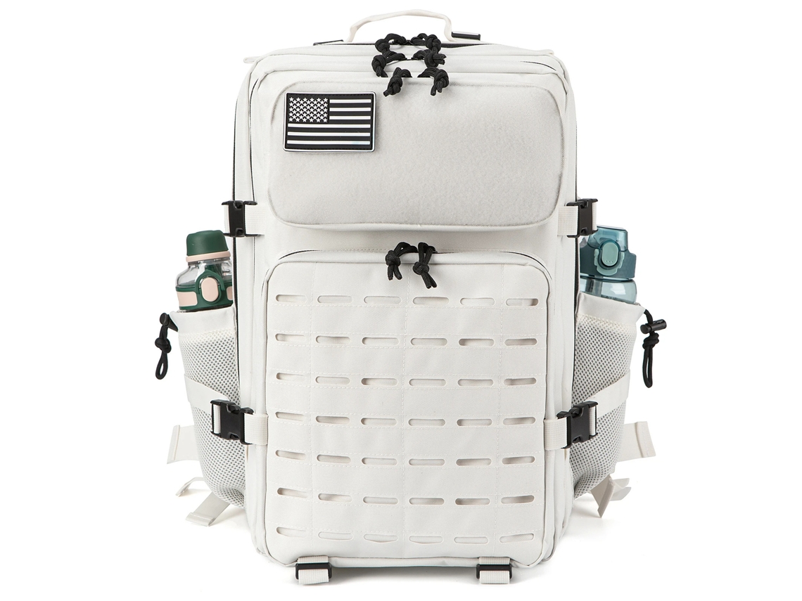 Mochila Tática De Grande Capacidade, Adequada Para Montanhismo, Caminhadas, Fitness E Viagens De Curta Distância. Branco