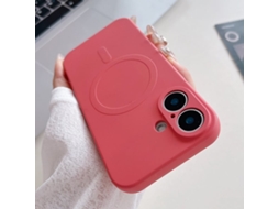 Capa Magsafe Para Iphone 16 Plus - Silicone Líquido Com Cor Sólida | Magnética - Roxo Grama