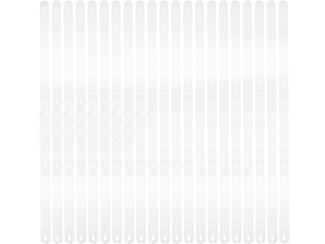 Conjunto de 20 tiras plásticas para armários, design elegante e versátil, cor branca, ideal para organizar seu guarda-roupa ou