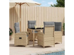 Vidaxl Conjunto De Jantar Para Exterior 5 Pcs Bege E Cinza Claro