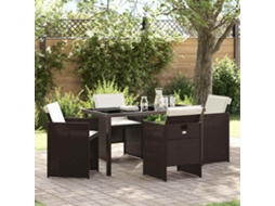 Vidaxl Conjunto De Jantar Para Jardim 5 Unid. Castanho Vime Pe