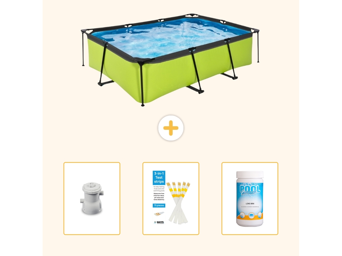 Piscina Exit Retangular 220x150x65 Cm 4 peças Scb73 EXIT TOYS