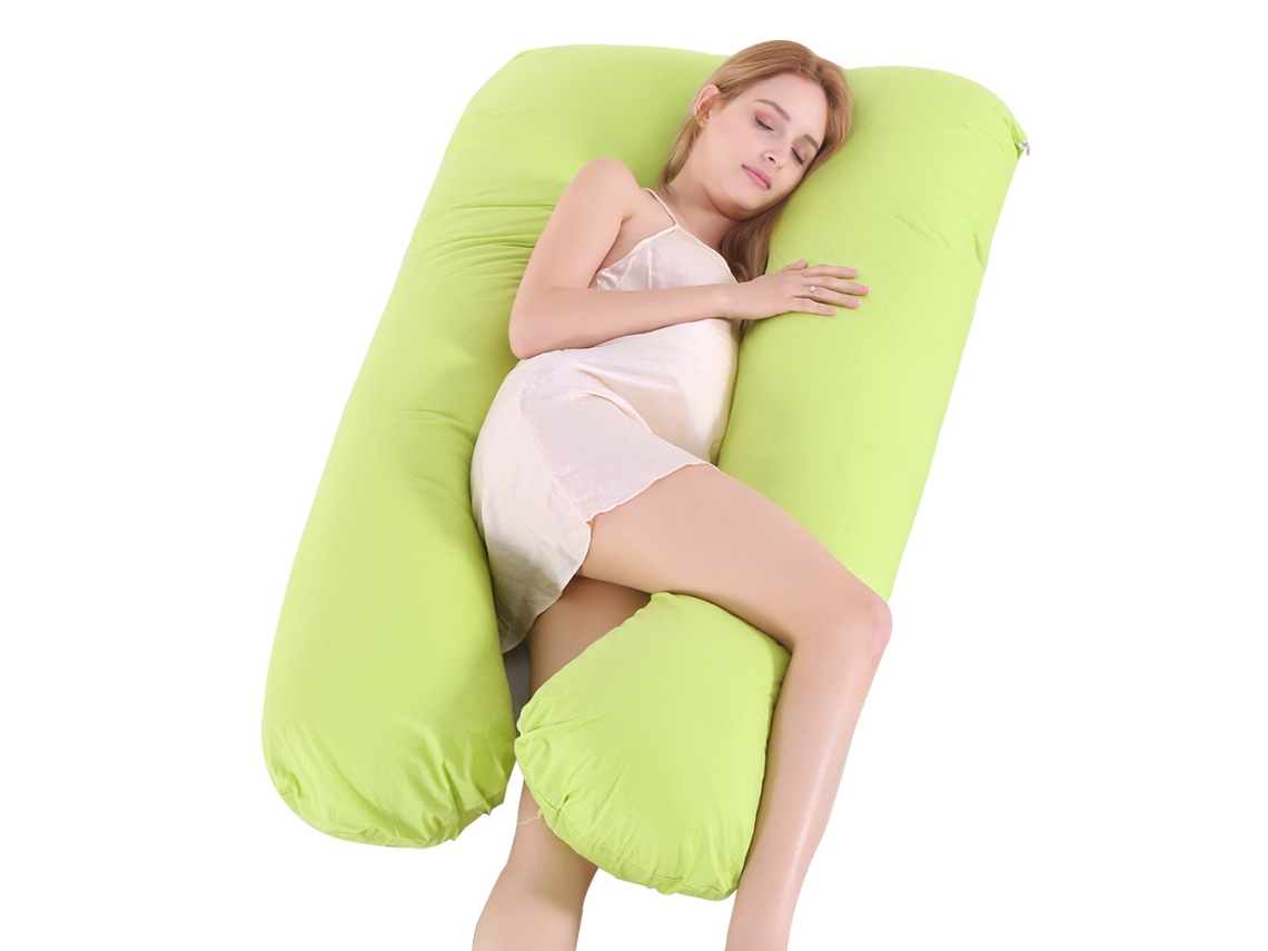 Almofada para Grávidas, Almofada de Amamentação em Formato de U, Alívio Dor no Corpo Durante a Gravidez SPQMENT (150x80cm verde)