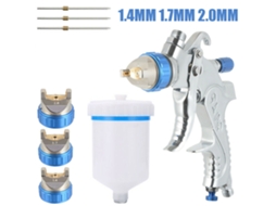 Kit de pintura HVLP para veículos com regulador AR, 600cc, 3 bicos