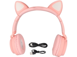 Fone De Ouvido Gamer Com Orelhas Gato, Graves Profundos, Som De Alta Qualidade, Luz Led, Dobrável, Design Fofo Com