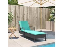 Vidaxl | Espreguiçadeira | Com Almofada Preto 63 X 200 X 81 Cm Vime Pe