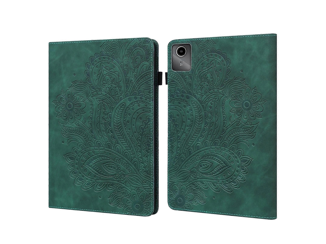 Capa De Couro Com Estampa De Pavão Em Relevo Para Tablet Lenovo Tab M11 / Xiaoxin Pad 11 2024