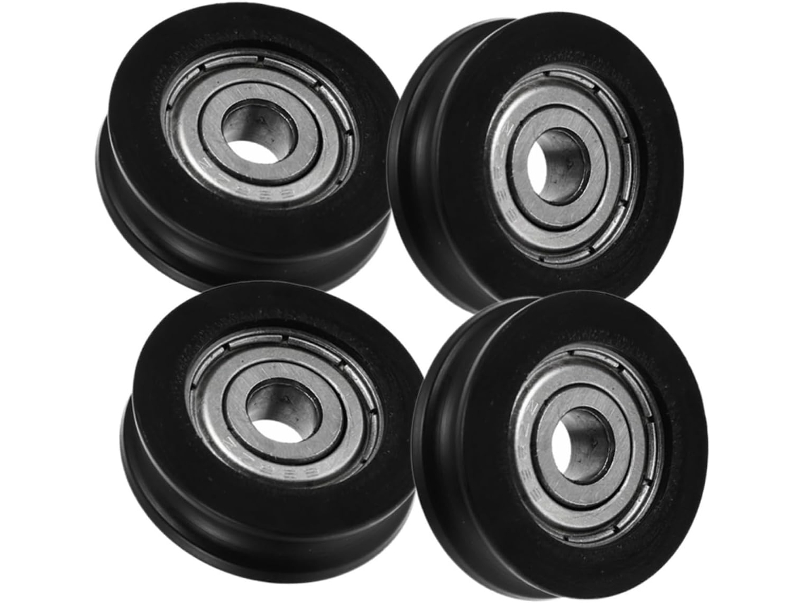 Conjunto De 4 Rodízios Para Porta Com Rolamento Em Pom Preto, Estrutur