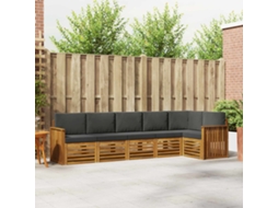 Vidaxl Conjunto De Sofá Sectional 6 Pcs Natural E Antracite