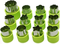 Cortador Flores 12pcs Inox, Moldes Biscoitos Legumes Frutas DUREFORWARD