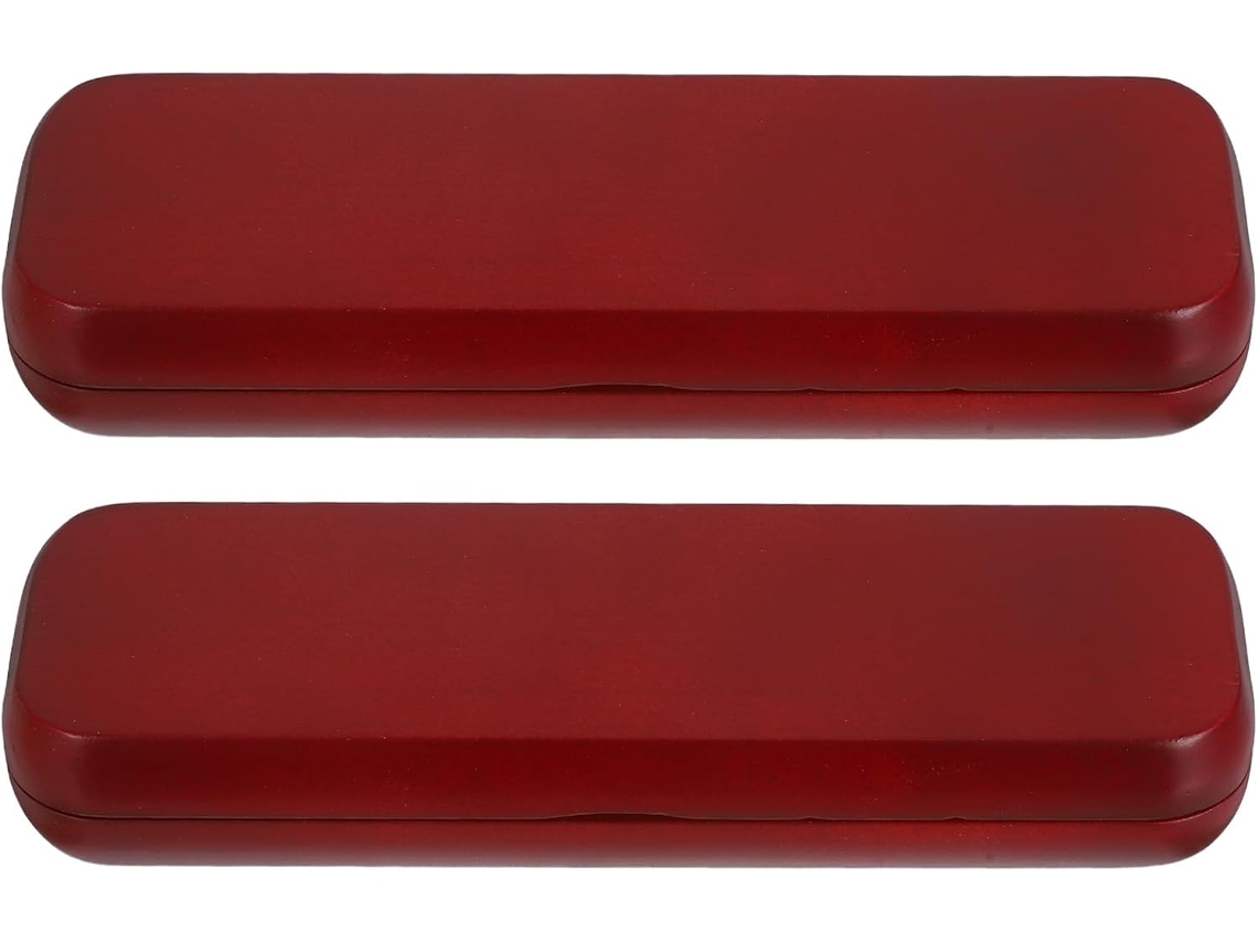 Conjunto De Caneta Tinteiro( 2 Compartimentos)- Estojo De Madeira Para- Ideal O Dia Dos Professores- Vermelho