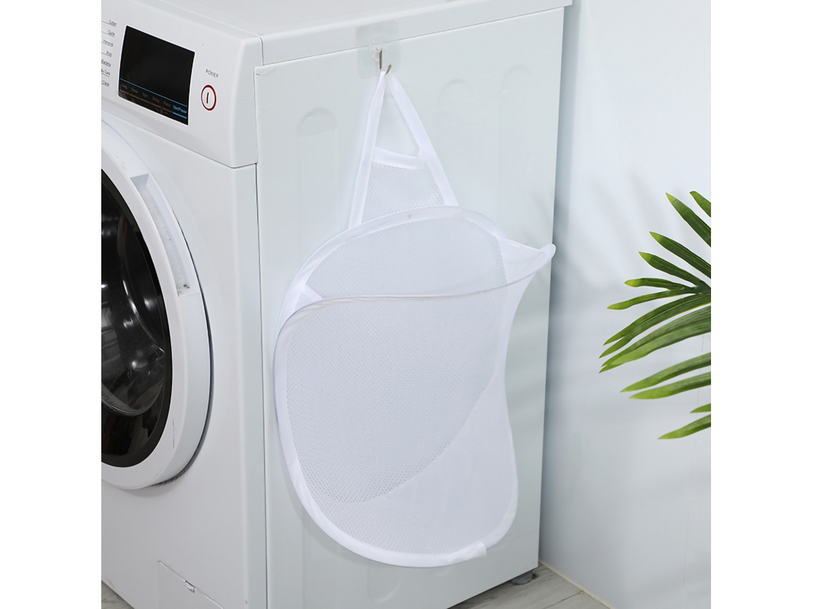 Sacola de Roupa Suja Plegável S/MARCA de Malha com Gancho Grande Capacidade Lavável para Banheiro