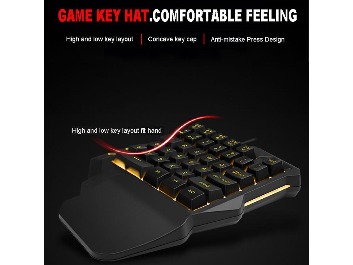 Teclado Gamer para Juegos Mini Teclado multicolor LED Mini Keyboard for  Gaming