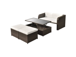 Outdoor Dining Set, Outdoor Dining Sets Vidaxl Marrom Rattan / Vime (n/a)