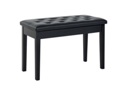 Banco de Piano Banco para Piano com Espaço de Armazenamento Assento de Couro Sintético Acolchoado76x36x50cm Preto Ge