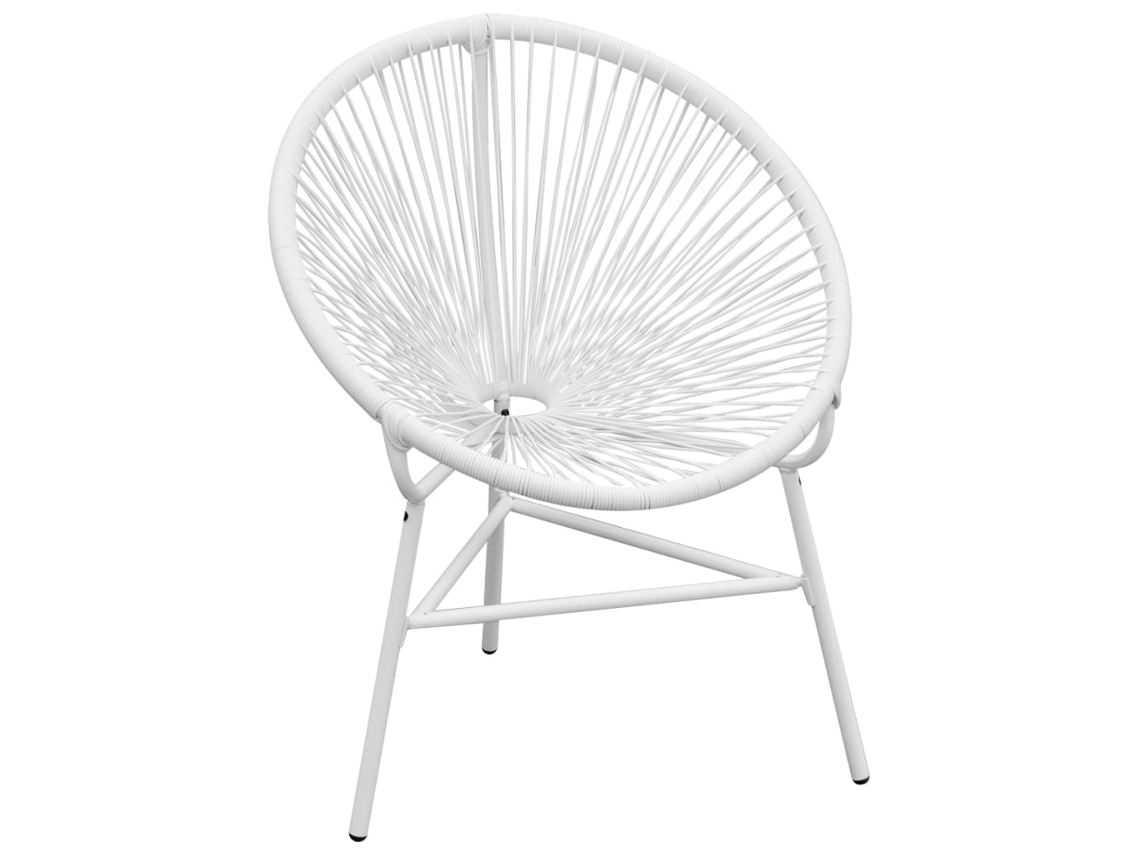 Vidaxl Cadeira Lua De Fios Para Jardim Vime Pe Branco