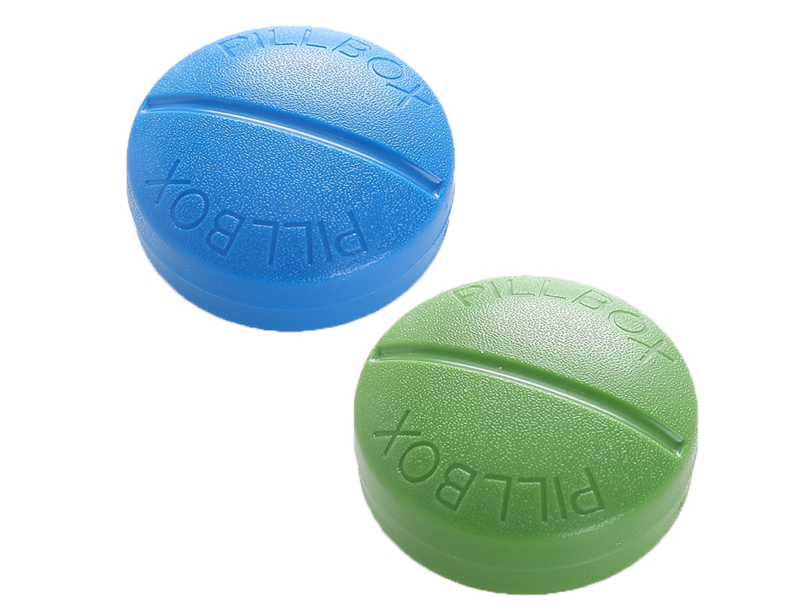 Conjunto De 2 Caixas Redondas Para Medicamentos Viagem Mini, Portáteis E Compactas. Aquaforge