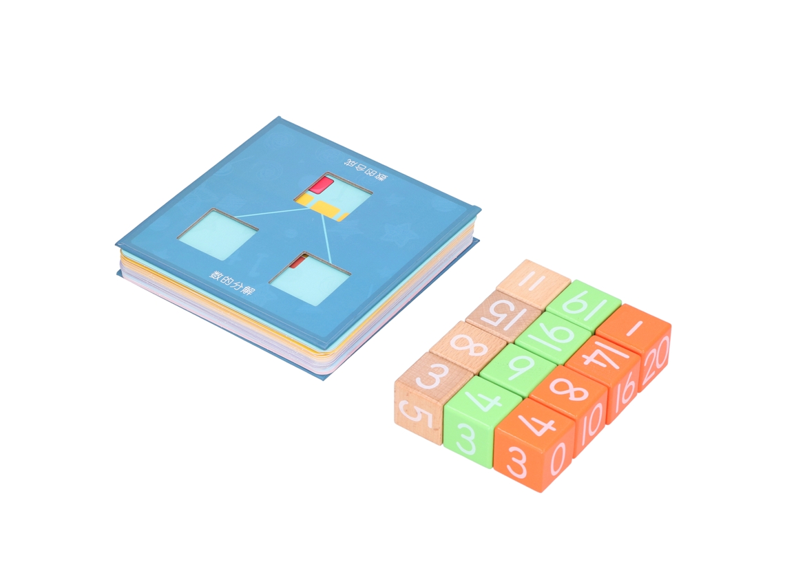 Primerox brinquedo Educativo de Matemática com Blocos de Madeira para Contagem e Aritmética Infantil