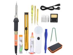 Kit De Ferro De Solda Com Temperatura Ajustável 17 Peças Ferramentas De Pirograbado Lápis De Grabado
