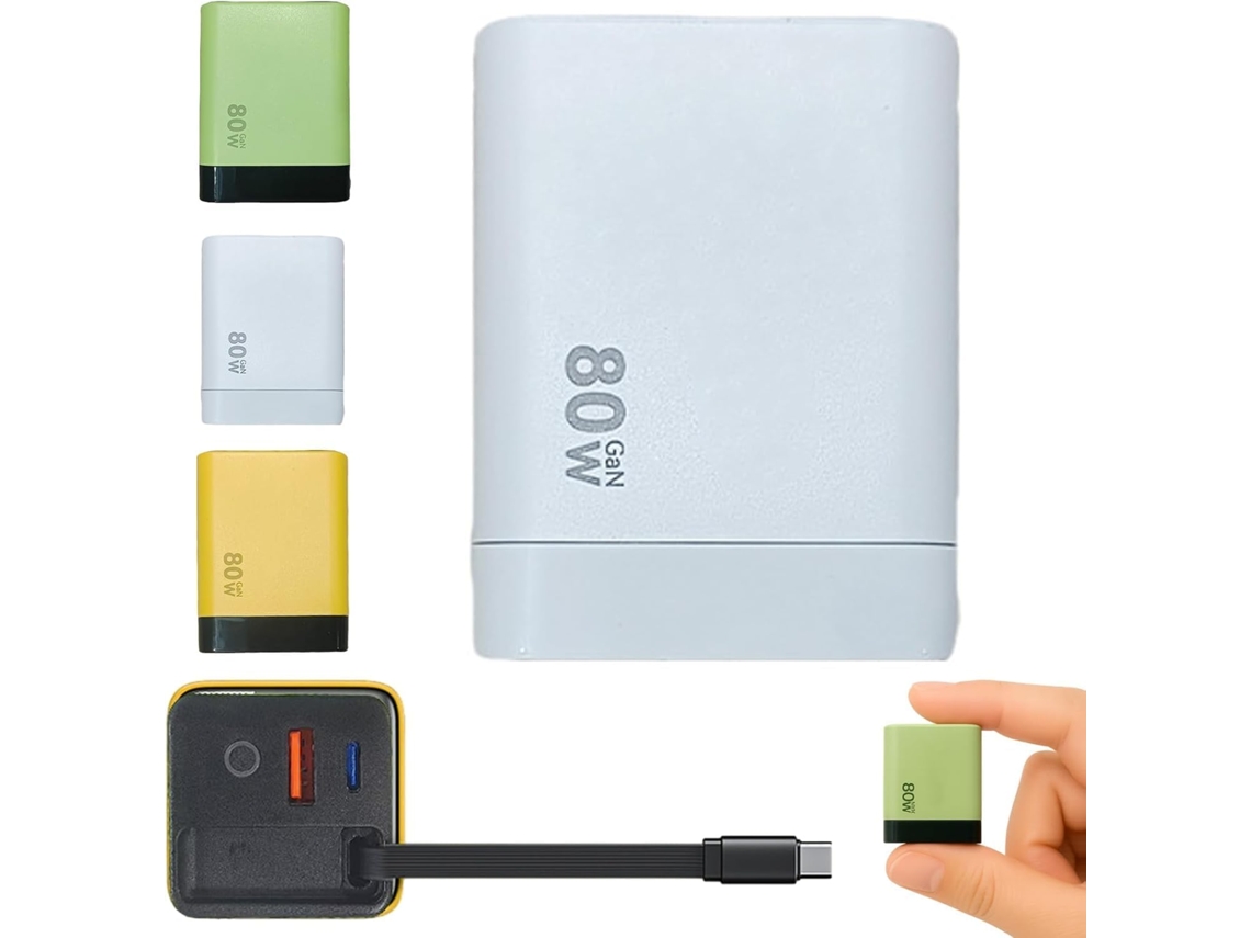 Carregador Retrátil 3 Em 1 Tobrbes De 80 W Máx., Módulo Carregamento