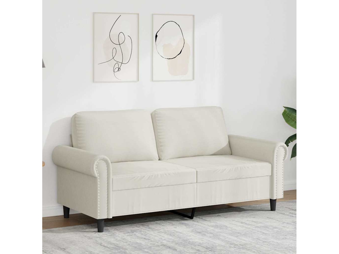 Vidaxl Sofá De 2 Lugares Veludo 140 Cm Cor Creme