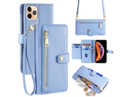 Capa Para Iphone 11 Pro Max Pele Sintética Magnética Azul