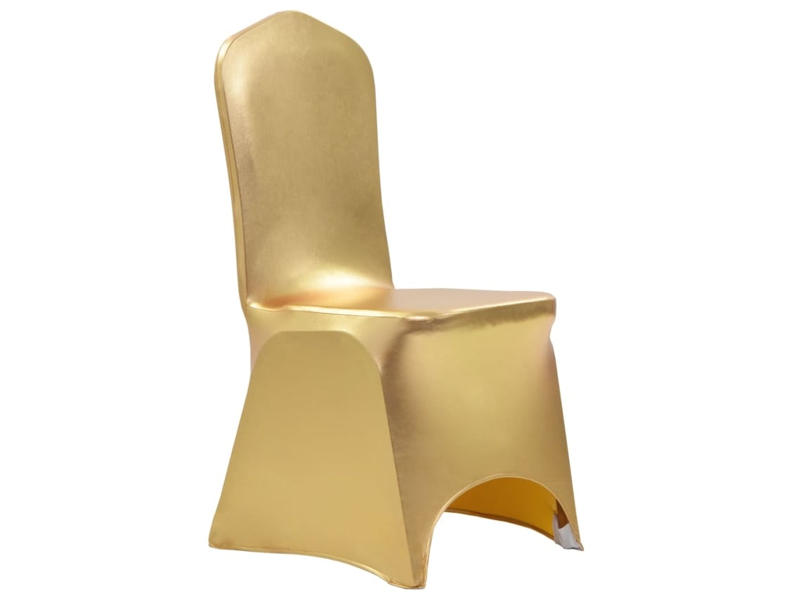 Vidaxl Capas Elásticas Para Cadeiras 6 Pcs Dourado