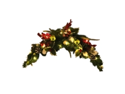 Guirlanda De Natal Laxiscreed Com Folhas Brancas E Frutos Vermelhos Para Decorar O Seu Lar