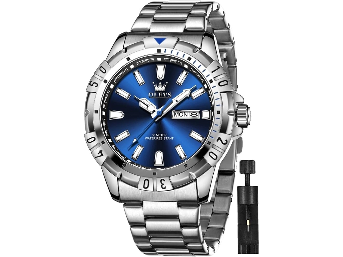 Lurelia Relógio Masculino C-20 Cronógrafo, Calendário, Luz, Quartzo, 42×11×210×20 Mm, Aço Inox, Preto/dourado, Impermeável