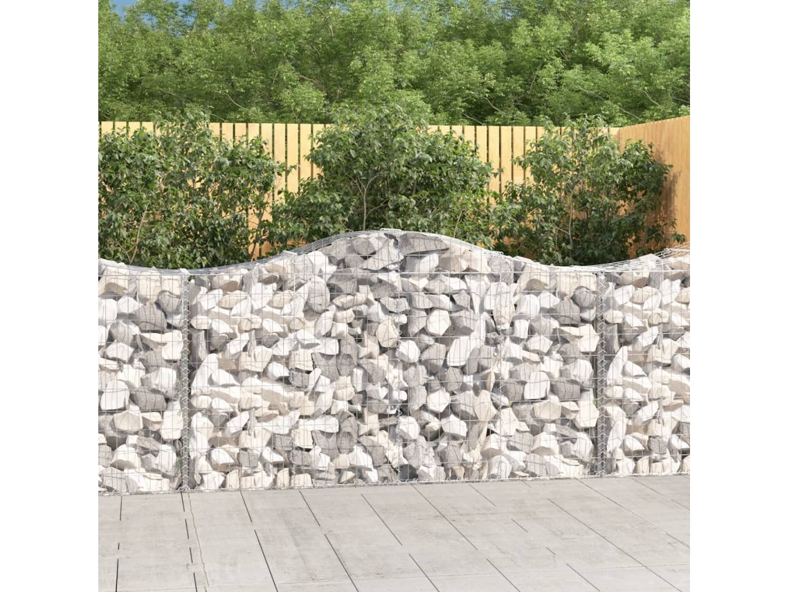 Vidaxl Cestos Gabião Arqueados 30 Pcs 200x50x100/120 Ferro Galvanizado
