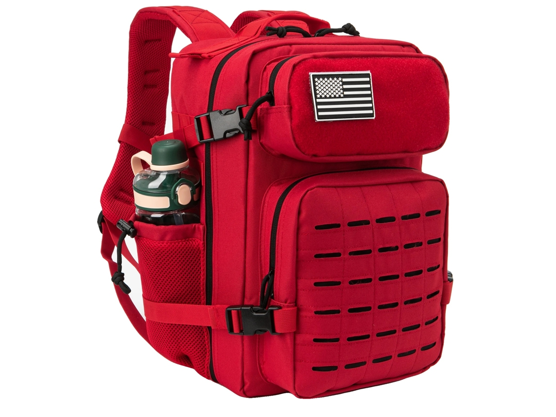 Mochila Tática, Capacidade De 25l, Design Unissex, Vermelho