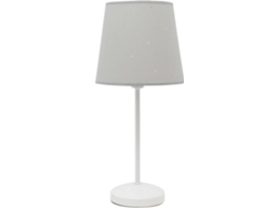 Candeeiro de Mesa FABRILAMP Consciencia (Cinzento - E14 - Máx. 40W - Metal - Tecido)