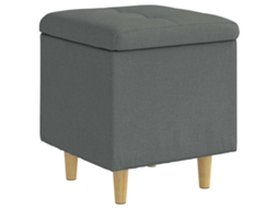 Maison Exclusive - Otoman Com Armazenamento Cinza Escuro 40 X 40 X 45 Cm Tecido