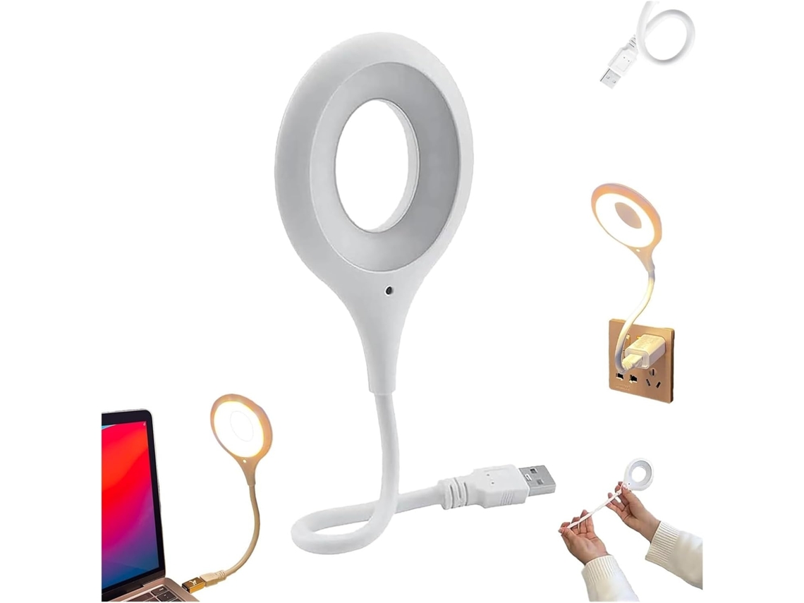 Lâmpada Led Usb Genérica Com Controle De Voz, Lâmpada De Mesa E Cabeceira Com Tubo Flexível 3 Níveis Brilho Ajustáveis