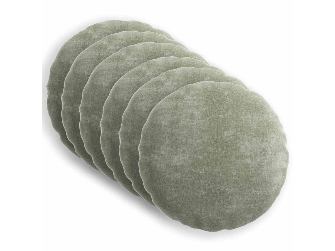 Vidaxl Capa Almofada 6 Unid. Heerlen Verde Ø 30 Cm Tecido Chenille