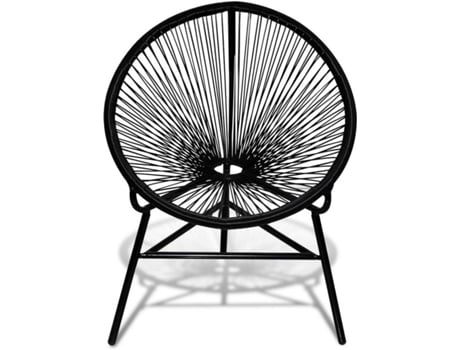 Cadeira lua para jardim  em vime PE preto