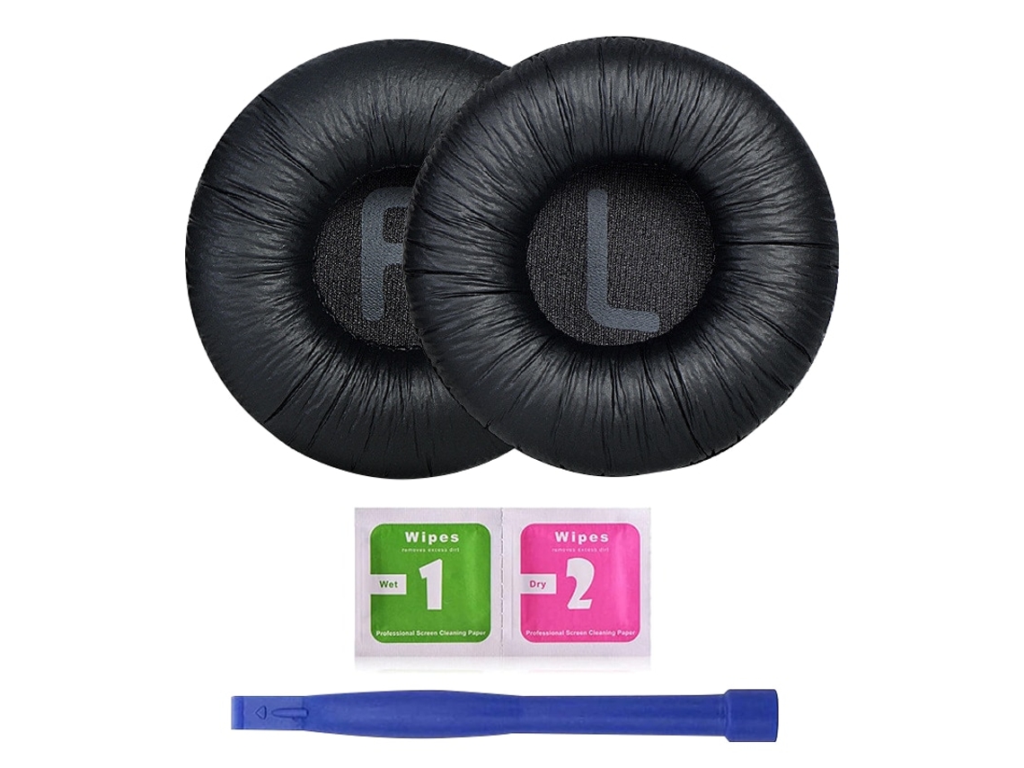Almofadas Zruxe Para Auscultadores Jbl Tune 600btnc (2 Unidades, Espuma De Memória, Pele, Preto)
