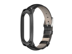 Pulseira De Couro Bovino De Primeira Camada Mijobs Gt Para Xiaomi Mi Band 6/5/4/3 (preto A Óleo + Preto)