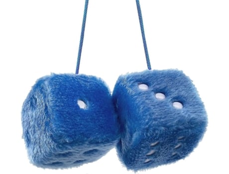 Par de pingentes retrô quadrados com lantejoulas e dados fofos bêbados, para decoração de interiores de carros Sygo (azul)