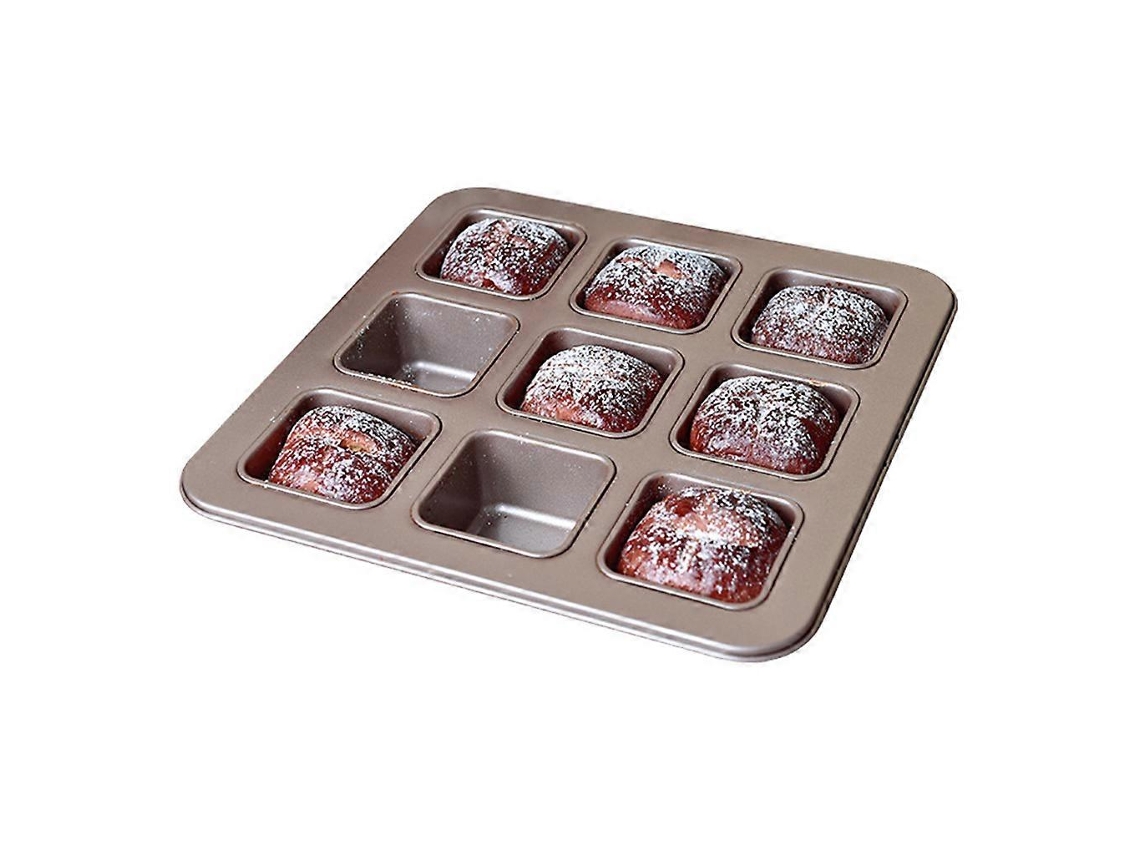 Forma Antiaderente Para Brownies, Mini Cheesecakes, Cupcakes E Bolos Em Barra Com 9 Cavidades.