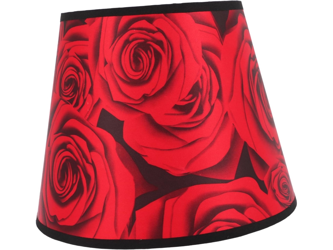 Abajur de Mesa Pequeno em Tecido de Linho Vermelho, com Revestimento Antirreflexo e Proteção Contra Poeira. SFUSHOS