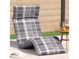 Vidaxl Espreguiçadeira Dobrável 175x54x8,5 Cm Padrão Xadrez Cinzento