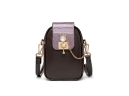 2026 bolsa Cruzada Mini para Mulher de Couro Pu Vertical com Fecho para Telefone Móvel e Carteira