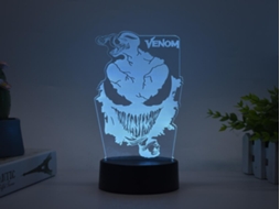 Luminária noturna 3D Lurelia com carregamento USB, controle remoto, sensor de toque e RGB para quarto infantil, ideal para decoração.