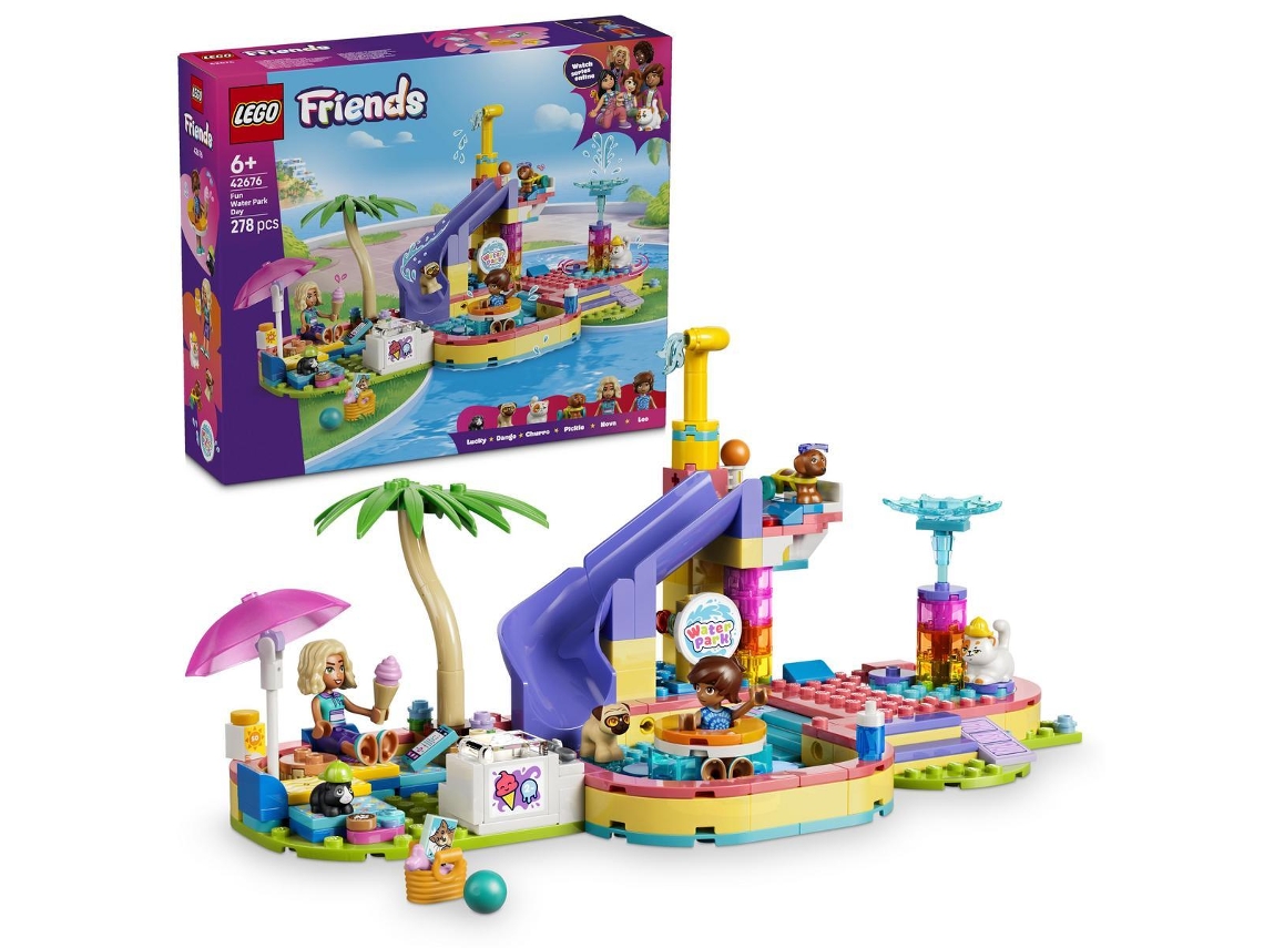 Lego® 42676 Friends Dia de Diversão no Parque Aquático de Brinquedo com 2 Mini-Bonecas