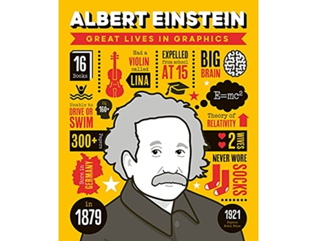 Livro Great Lives in Graphics Albert Einstein de Button Books (Inglês - Capa Dura)